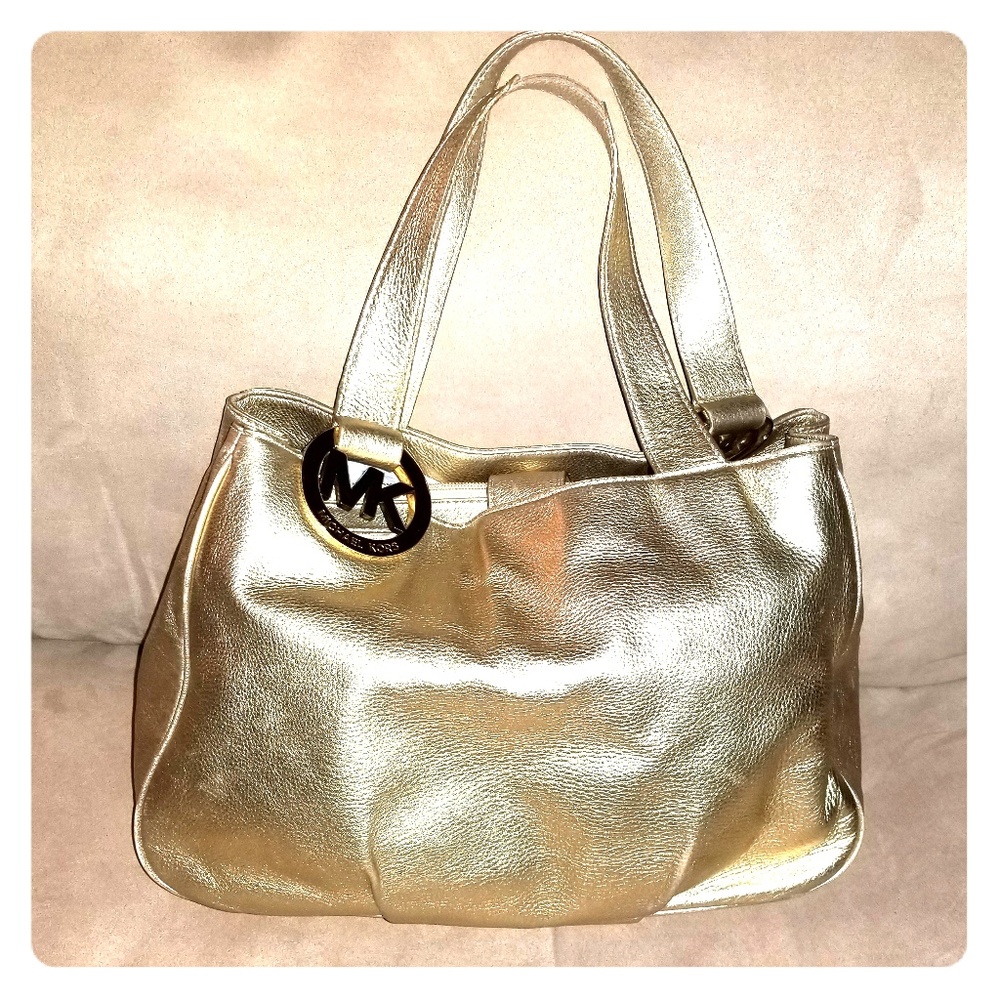 Gold tote bag